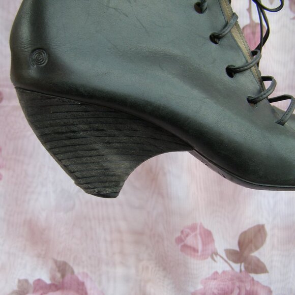 MARSELL size 40/9-9.5 Black Leather lace up Open toe shoes USED - need repair - Picture 11 of 16